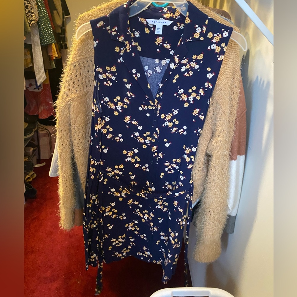Floral button up dress